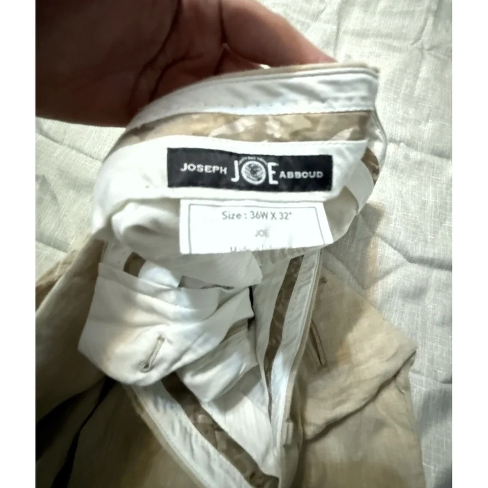 Joseph Abboud Heritage‎ Linen Dress Pants Mens 36 Khaki Italian